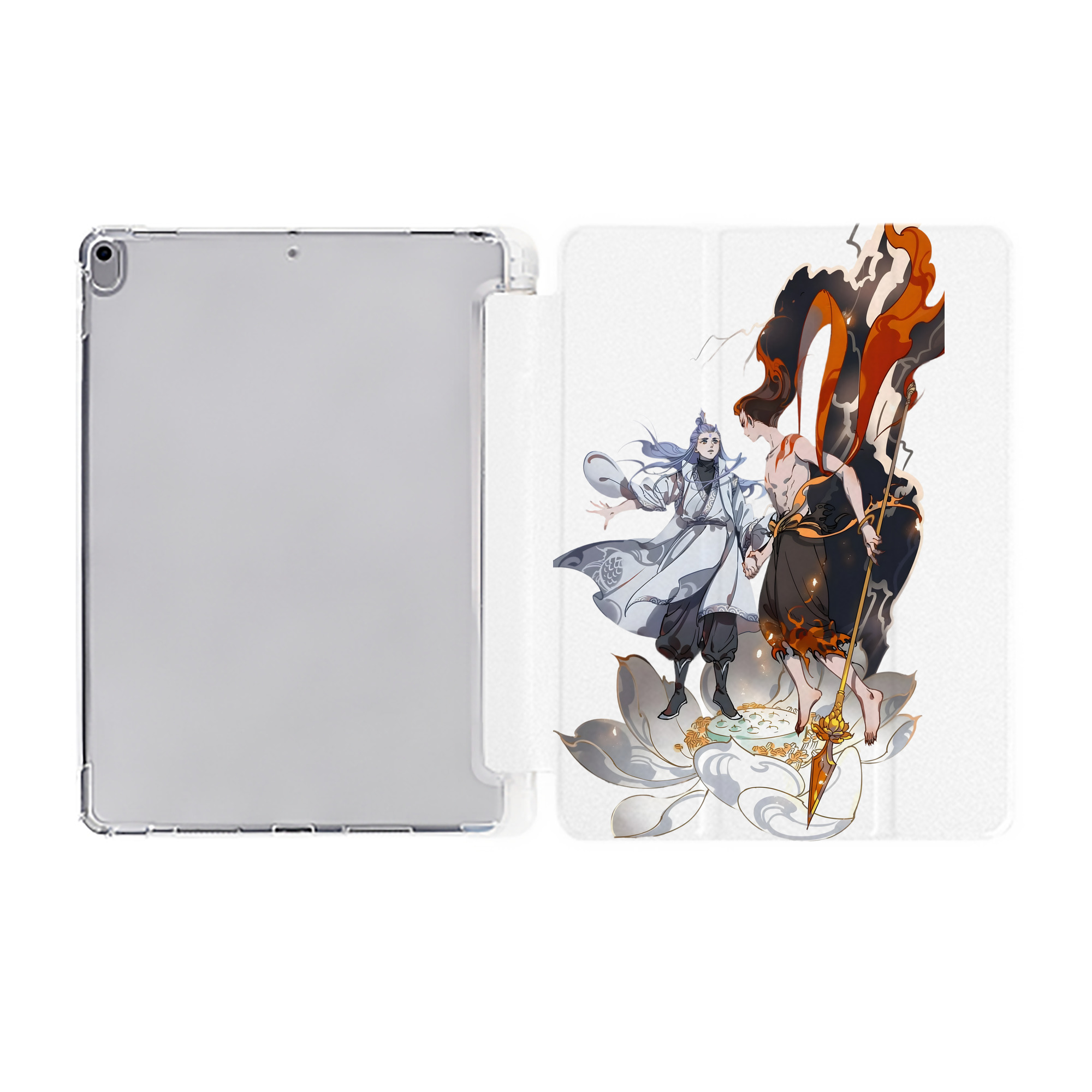 （画像用） Ne Zha 2 ナタ 魔童の大暴れ IPad ケース ペン収納付き 三つ折りスタンド PUレザー×シリコン 対応機種9.5/10.5/10.9インチ